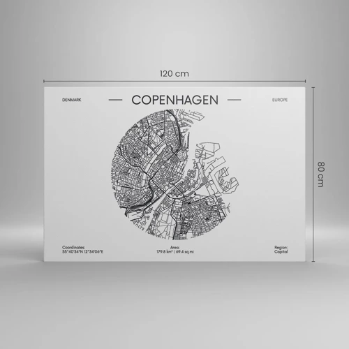 Canvas picture - Anatomy of Copenhagen - 120x80 cm