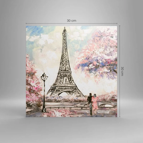 Canvas picture - April Walk in Paris - 30x30 cm