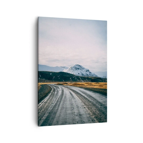 Canvas picture Arttor 50x70 cm - In Icelandic Climate - Landscape, Mountains, Iceland, Mountains, Nature, For living-room, For bedroom, White, Brown, Vertical, Canvas
, PA50x70-5165