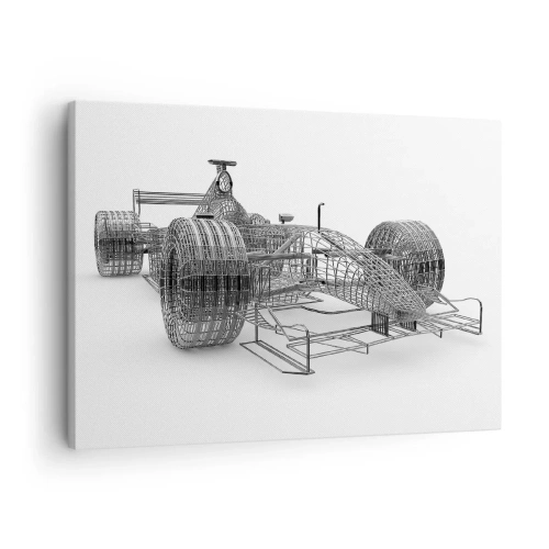 Canvas picture Arttor 70x50 cm - Ideal Construction -How Speed Works - 3D, Race Car, Graphics, 3D Model, Sport, For living-room, For bedroom, Grey, Black, Horizontal, Canvas
, AA70x50-2393