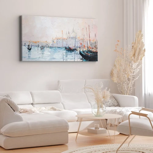 Canvas picture - Behind Water behind Fog - 100x40 cm
