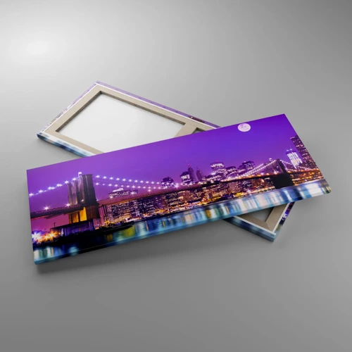 Canvas picture - Big City Lights in Violet - 100x40 cm