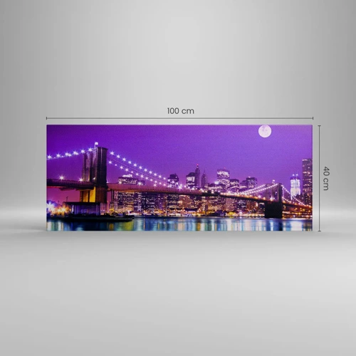 Canvas picture - Big City Lights in Violet - 100x40 cm