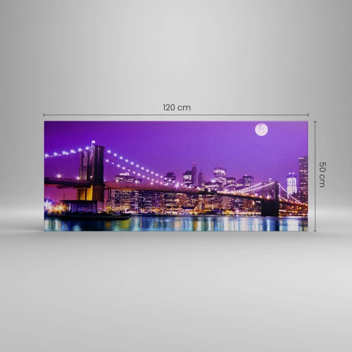 Canvas picture - Big City Lights in Violet - 120x50 cm