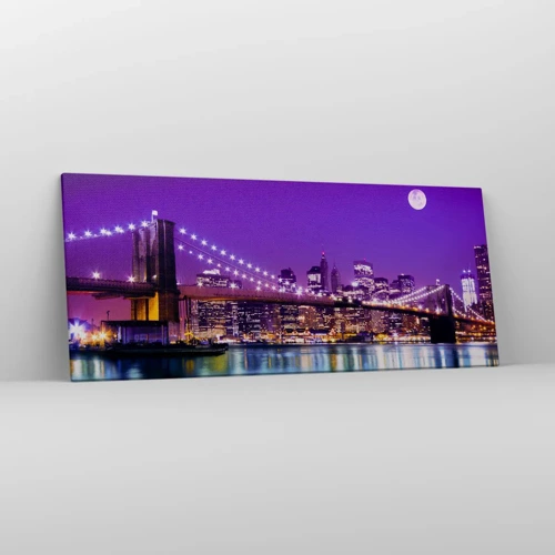 Canvas picture - Big City Lights in Violet - 120x50 cm