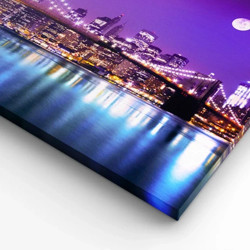 Canvas picture - Big City Lights in Violet - 120x50 cm