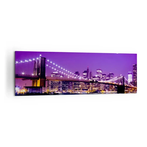 Canvas picture - Big City Lights in Violet - 160x50 cm