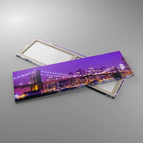 Canvas picture - Big City Lights in Violet - 160x50 cm