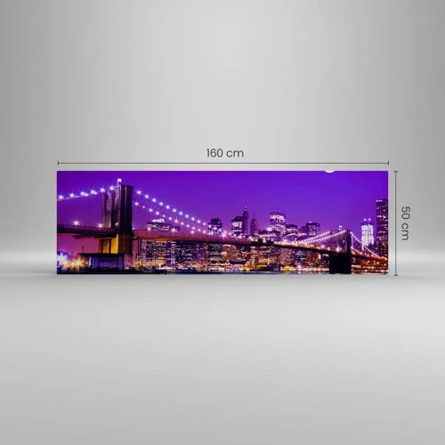 Canvas picture - Big City Lights in Violet - 160x50 cm