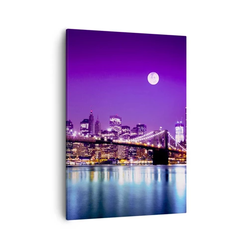 Canvas picture - Big City Lights in Violet - 50x70 cm