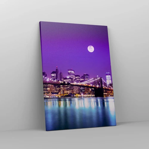 Canvas picture - Big City Lights in Violet - 50x70 cm