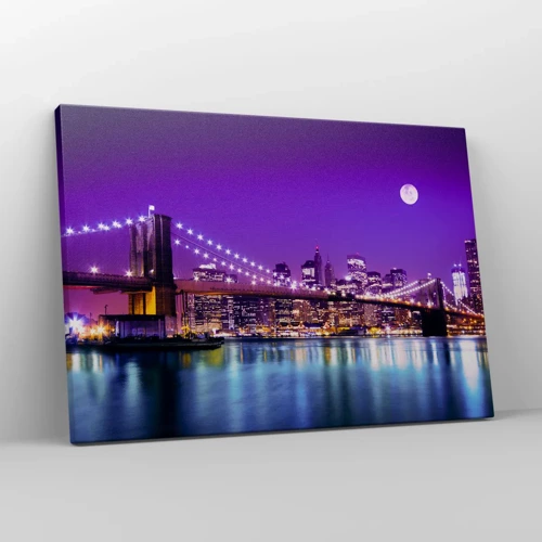 Canvas picture - Big City Lights in Violet - 70x50 cm