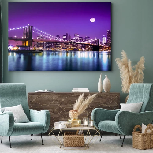 Canvas picture - Big City Lights in Violet - 70x50 cm