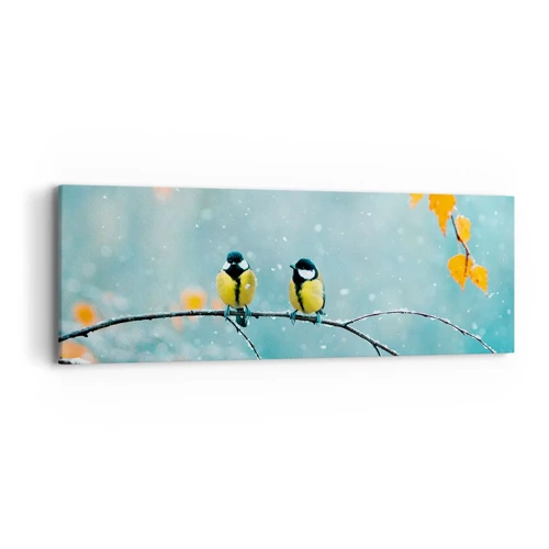 Canvas picture - Birdy Gossip - 90x30 cm