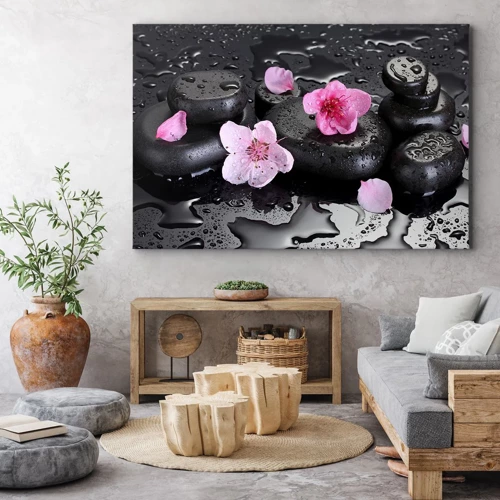 Canvas picture - Black Zen Stones - 70x50 cm