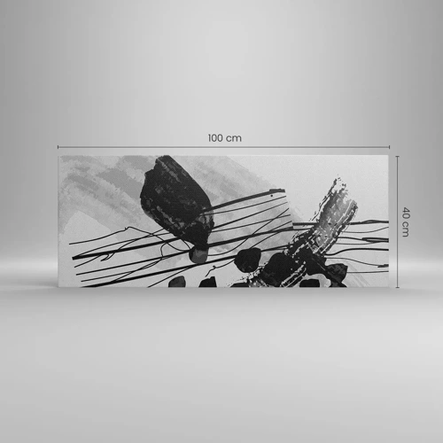 Canvas picture - Black and White Organic Abstraction - 100x40 cm