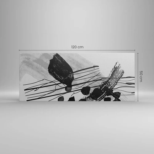 Canvas picture - Black and White Organic Abstraction - 120x50 cm