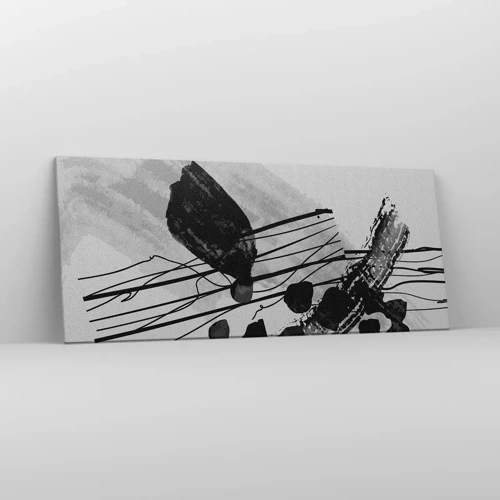 Canvas picture - Black and White Organic Abstraction - 120x50 cm