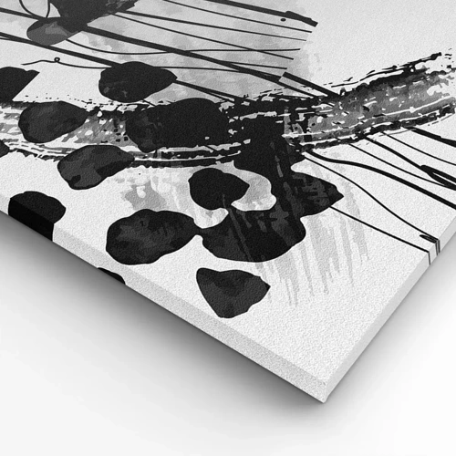 Canvas picture - Black and White Organic Abstraction - 120x50 cm