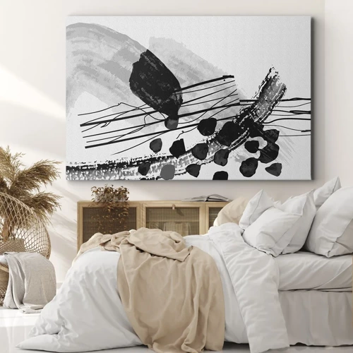 Canvas picture - Black and White Organic Abstraction - 120x80 cm