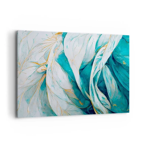 Canvas picture - Blue Abstract with a Golden Motif - 100x70 cm