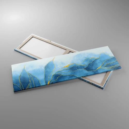 Canvas picture - Blue In Gold - 160x50 cm
