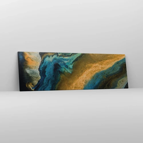 Canvas picture - Blue -Yellow - Mutal Influences - 160x50 cm