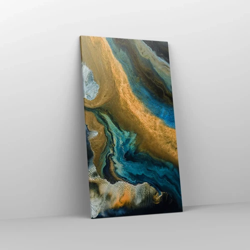 Canvas picture - Blue -Yellow - Mutal Influences - 55x100 cm