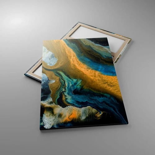 Canvas picture - Blue -Yellow - Mutal Influences - 80x120 cm