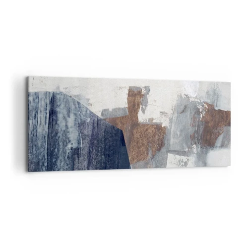 Canvas picture - Blue and Brown Shapes - 100x40 cm