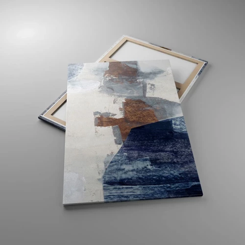 Canvas picture - Blue and Brown Shapes - 80x120 cm