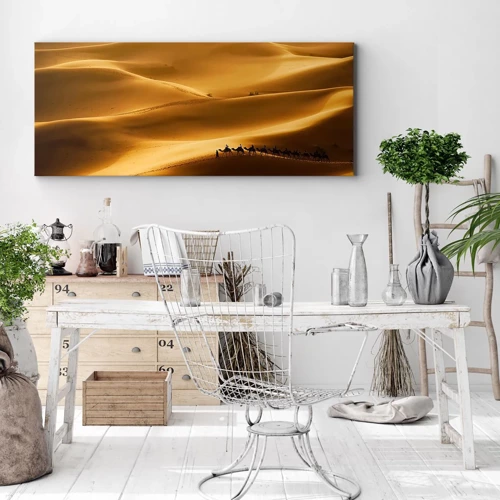 Canvas picture - Caravan on the Waves of a Desert - 100x40 cm