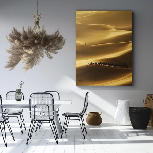 Canvas picture - Caravan on the Waves of a Desert - 65x120 cm
