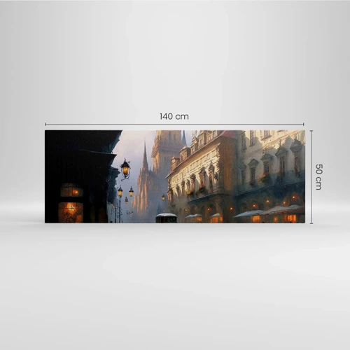 Canvas picture - Charm of Evening in Prague - 140x50 cm