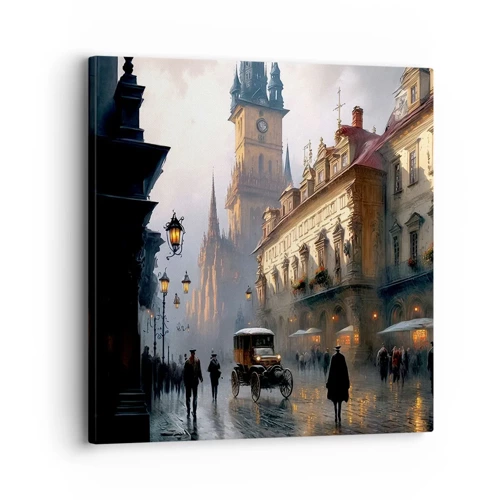 Canvas picture - Charm of Evening in Prague - 30x30 cm