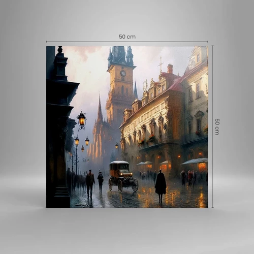 Canvas picture - Charm of Evening in Prague - 50x50 cm