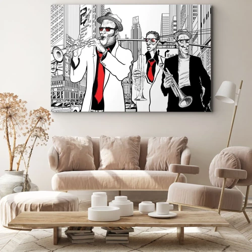 Canvas picture - City Rhapsody in Black and Red - 70x50 cm