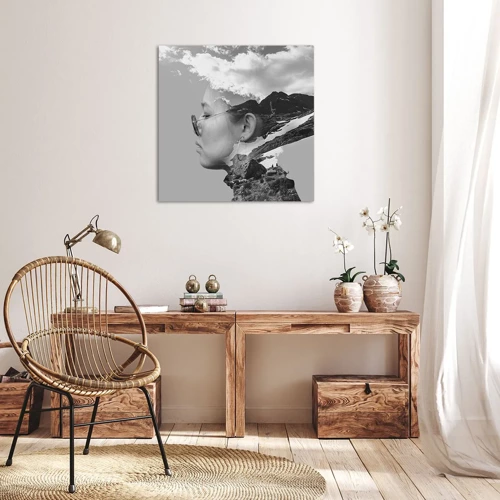 Canvas picture - Cloudy Portrait - 70x70 cm