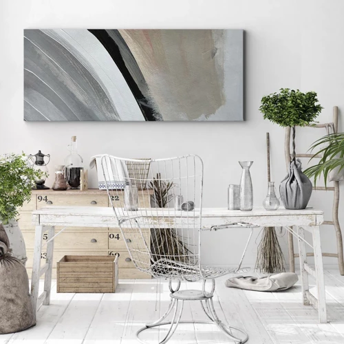 Canvas picture - Composition: Arc of Black and Grey - 100x40 cm