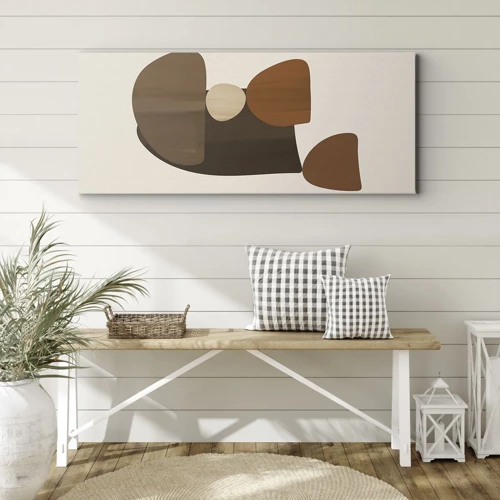 Canvas picture - Composition in Brown - 160x50 cm