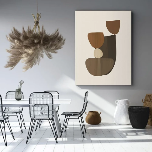 Canvas picture - Composition in Brown - 45x80 cm