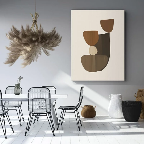 Canvas picture - Composition in Brown - 55x100 cm