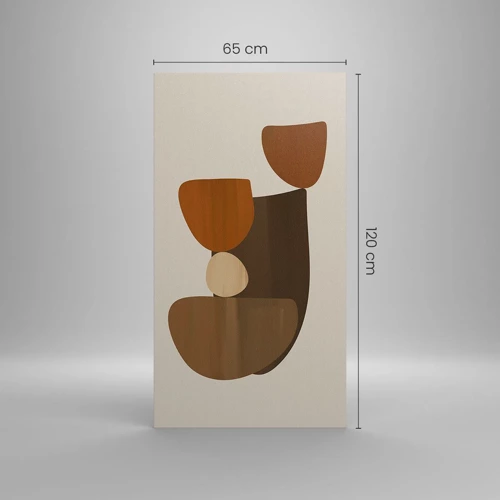 Canvas picture - Composition in Brown - 65x120 cm