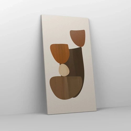 Canvas picture - Composition in Brown - 65x120 cm