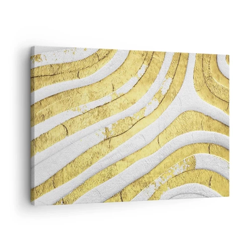 Canvas picture - Composition in White and Gold - 70x50 cm