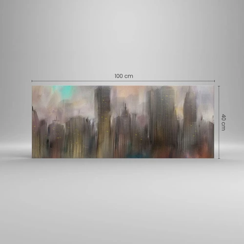 Canvas picture - Composition of Steel, Stone and Fog - 100x40 cm