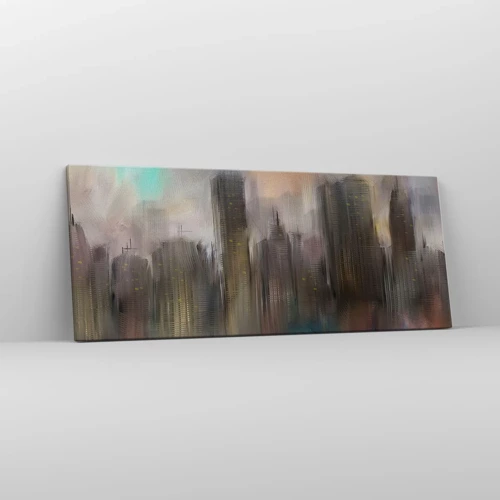 Canvas picture - Composition of Steel, Stone and Fog - 100x40 cm