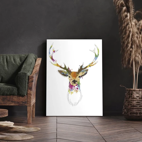 Canvas picture - Deer Bathed in Colour - 45x80 cm