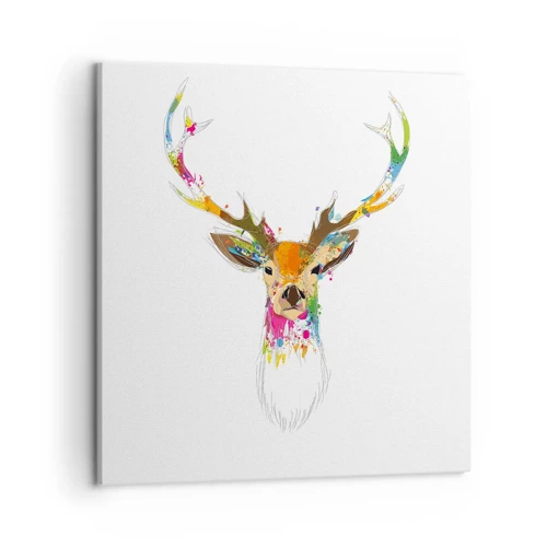 Canvas picture - Deer Bathed in Colour - 50x50 cm