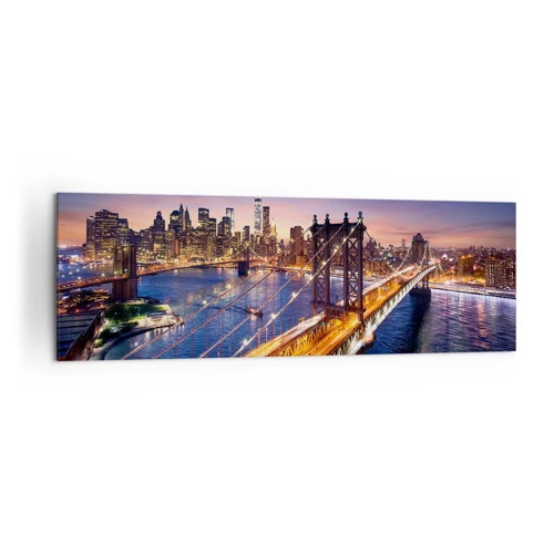 Canvas picture - Down the Illuminated Bridge - 160x50 cm